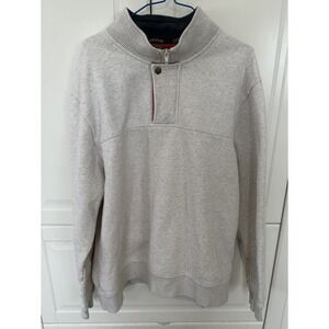 Orvis 1/4 Zip Sweater Men's L Gray Long Sleeve Fleece Pullover Sweatshirt